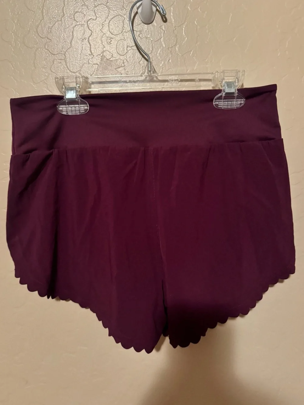 JoyLab Women's Scallop-Hem Athletic Shorts - Plum - Picture 2 of 2